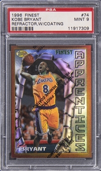 1996-97 Topps Finest Refractor (With Coating) #74 Kobe Bryant Rookie Card - PSA MINT 9